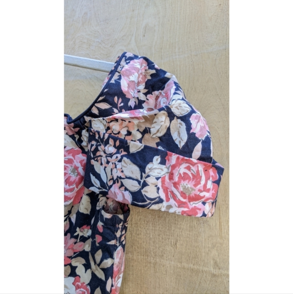 Vintage 90's Laura Ashley floral off the shoulder knee length dress 8 - Picture 3 of 9